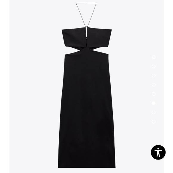NWT Zara cut out midi dress black - Picture 5 of 7